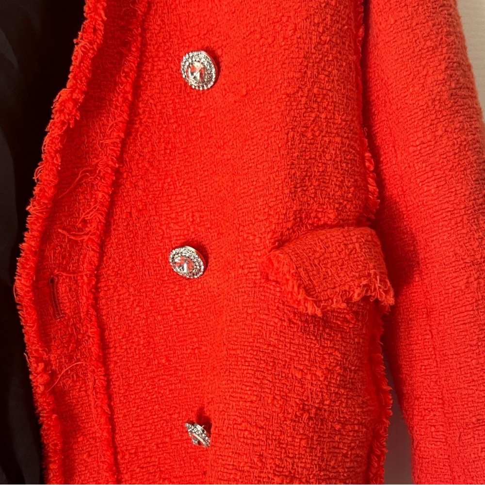 Zara Women's Coral Textured Blazer - Picture 5 of 6
